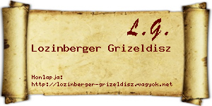 Lozinberger Grizeldisz névjegykártya